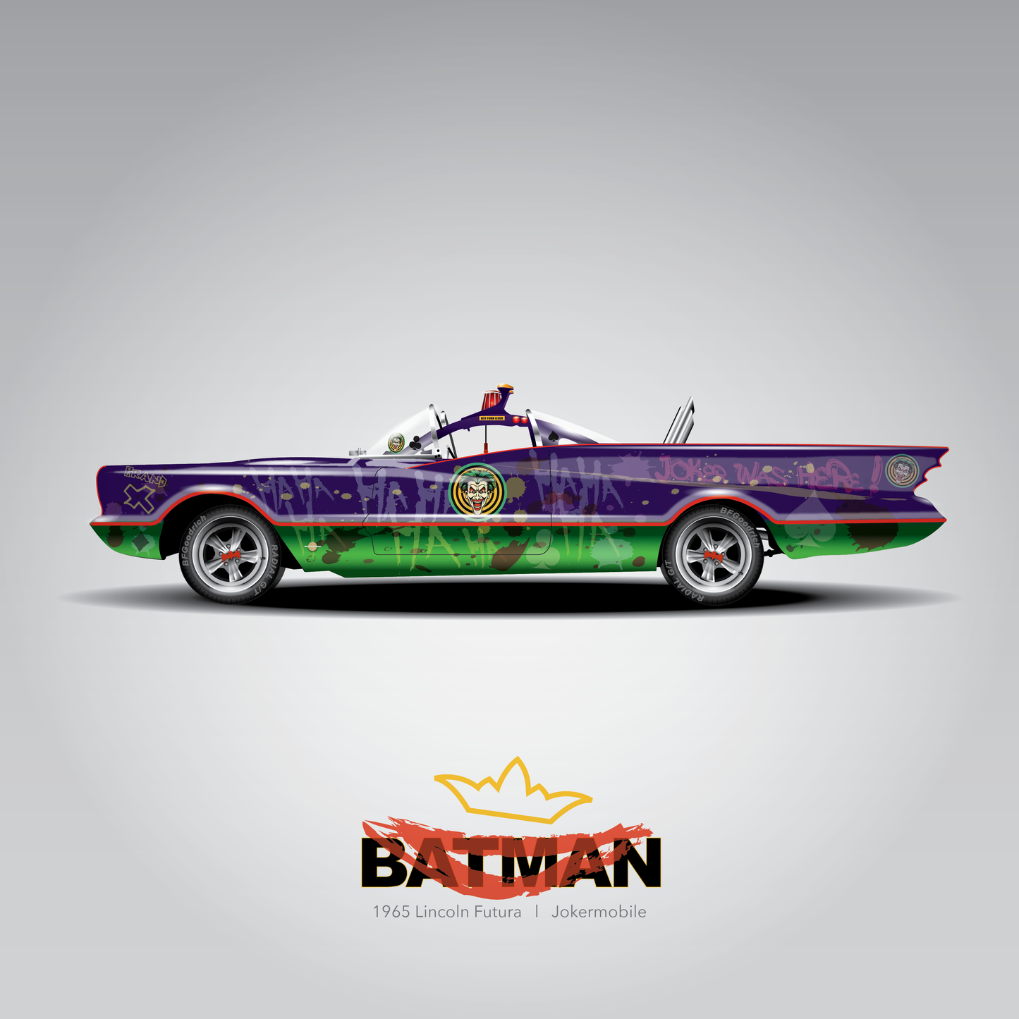 Art Print 1965 Lincoln Futura l Jokermobile