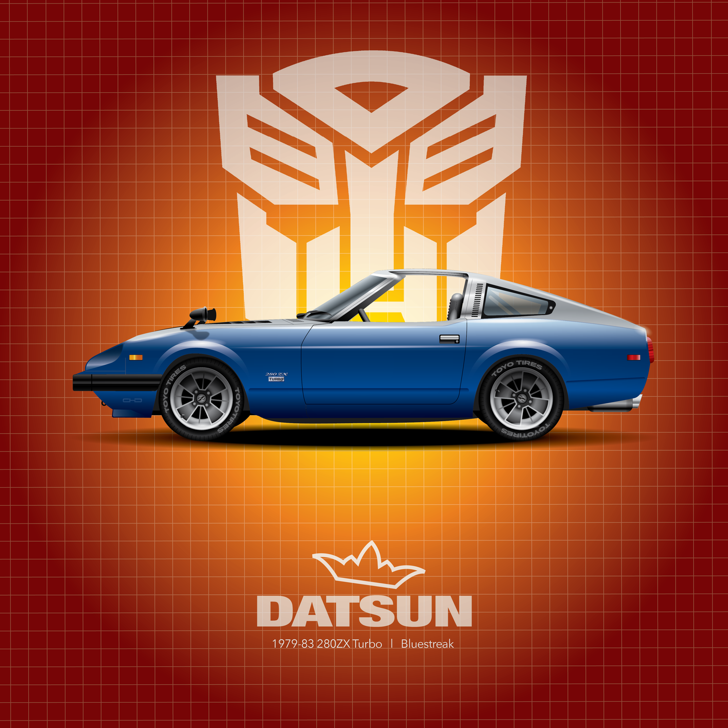 Art Print 1979-83 Datsun 280ZX l Bluestreak Graphic