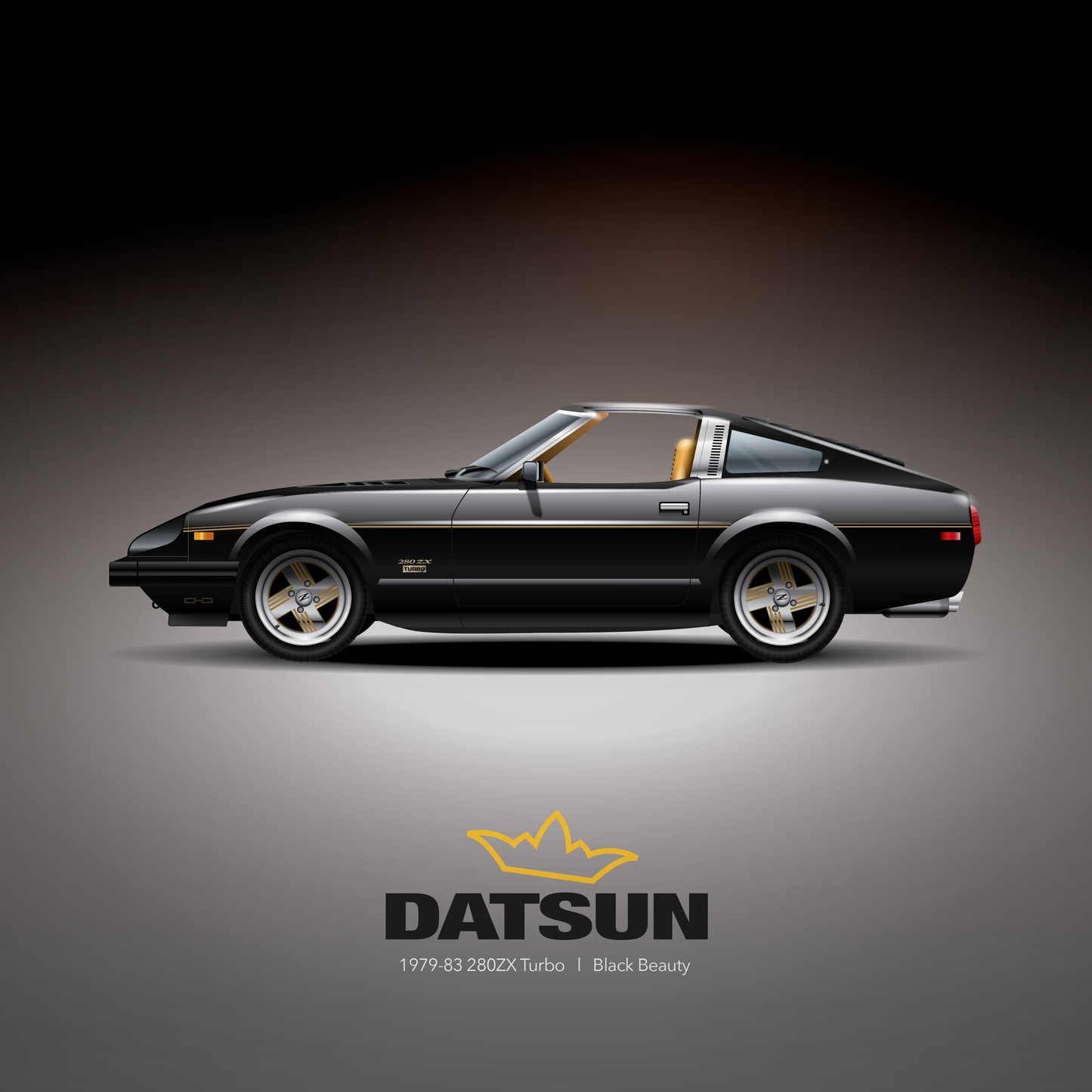 Art Print 1979-83 Datsun 280ZX l Black Beauty (Turbo)