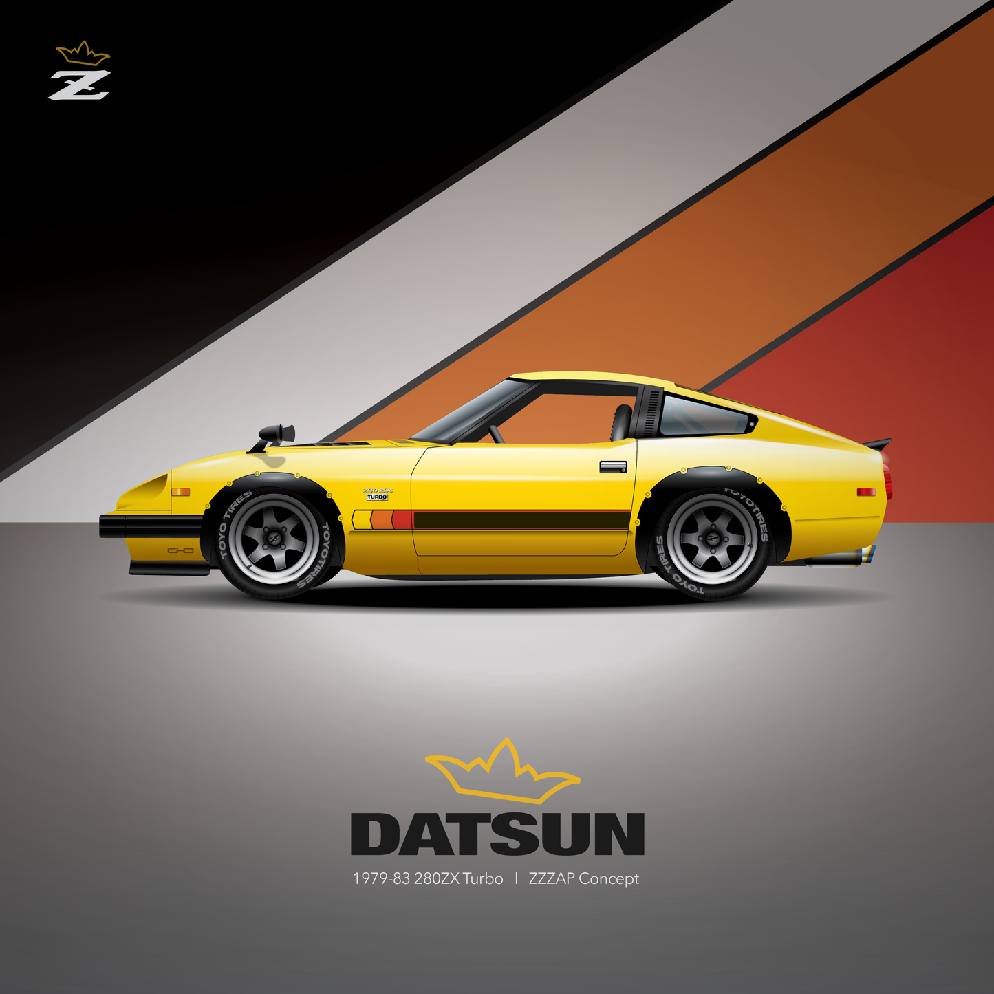Art Print 1979-83 Datsun 280ZX l ZZZAP Graphic