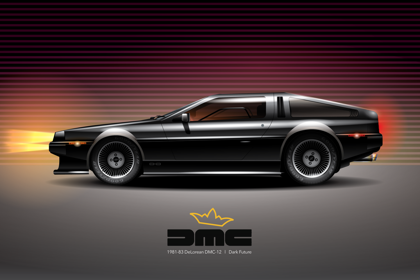 Art Print 1981-83 DeLorean DMC-12 l Dark Future