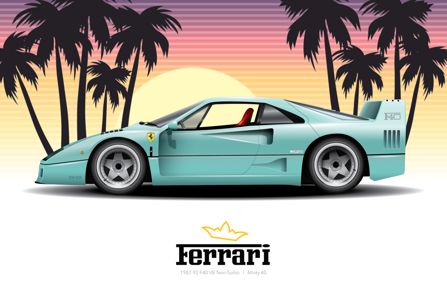Art Print 1987-93 Ferrari F40 l Minty 40 Graphic