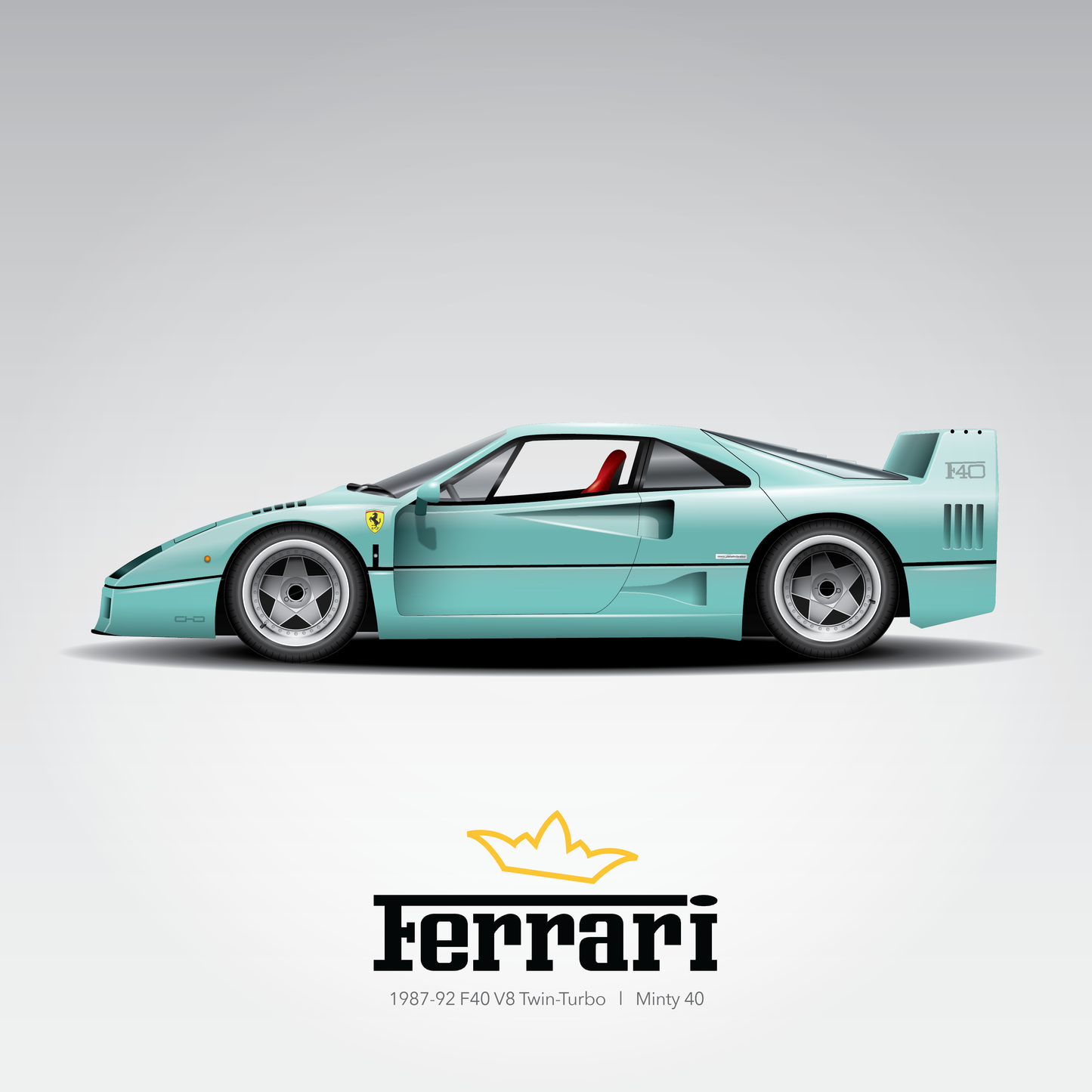 Art Print 1987-92 Ferrari F40 l Minty 40