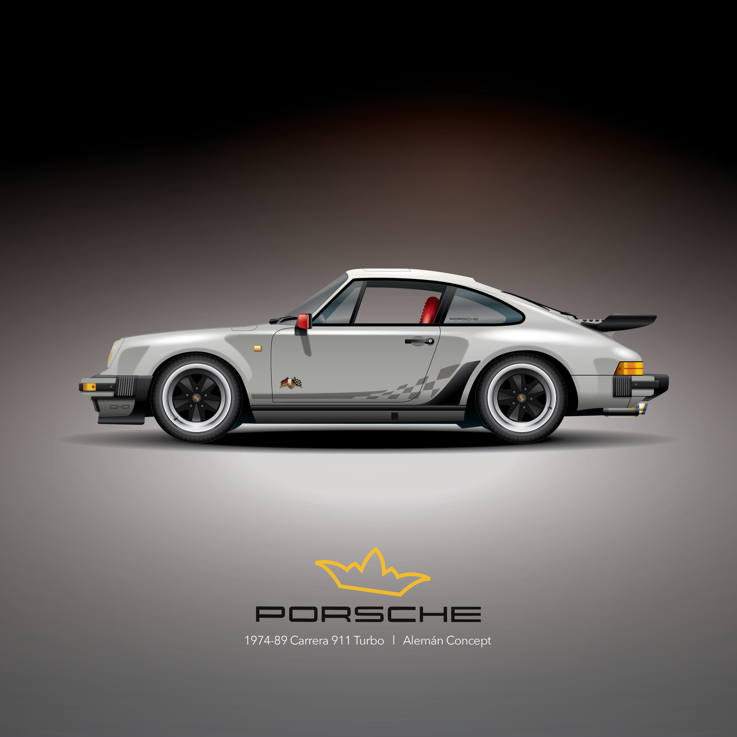 Art Print 1974-89 Porsche 911 l Alemán