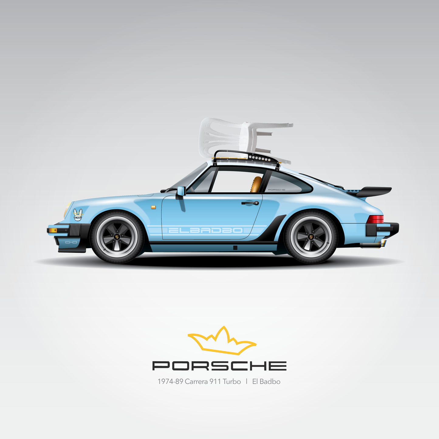 Art Print 1974-89 Porsche 911 l El Badbo