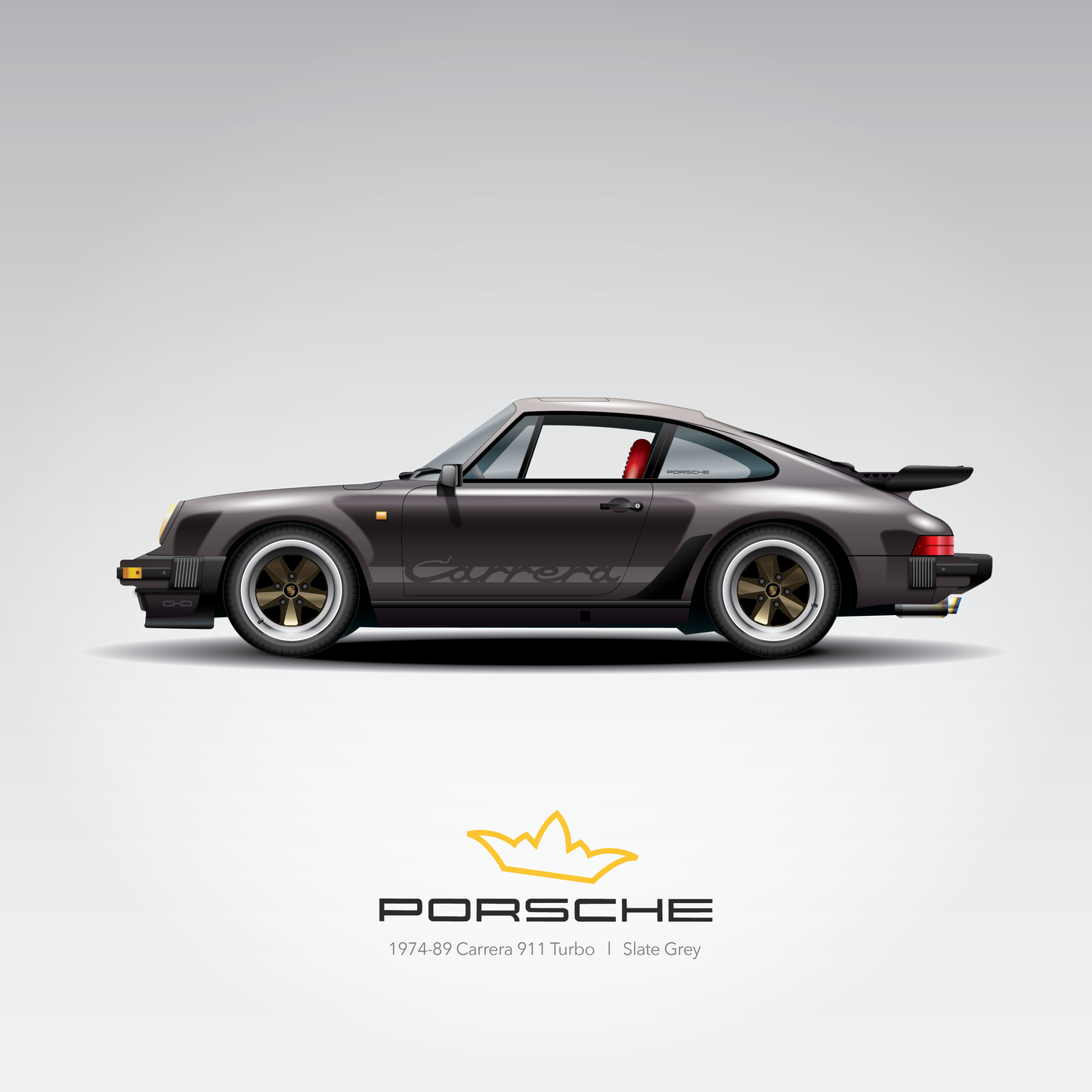 Art Print 1974-89 Porsche 911 l Slate Grey