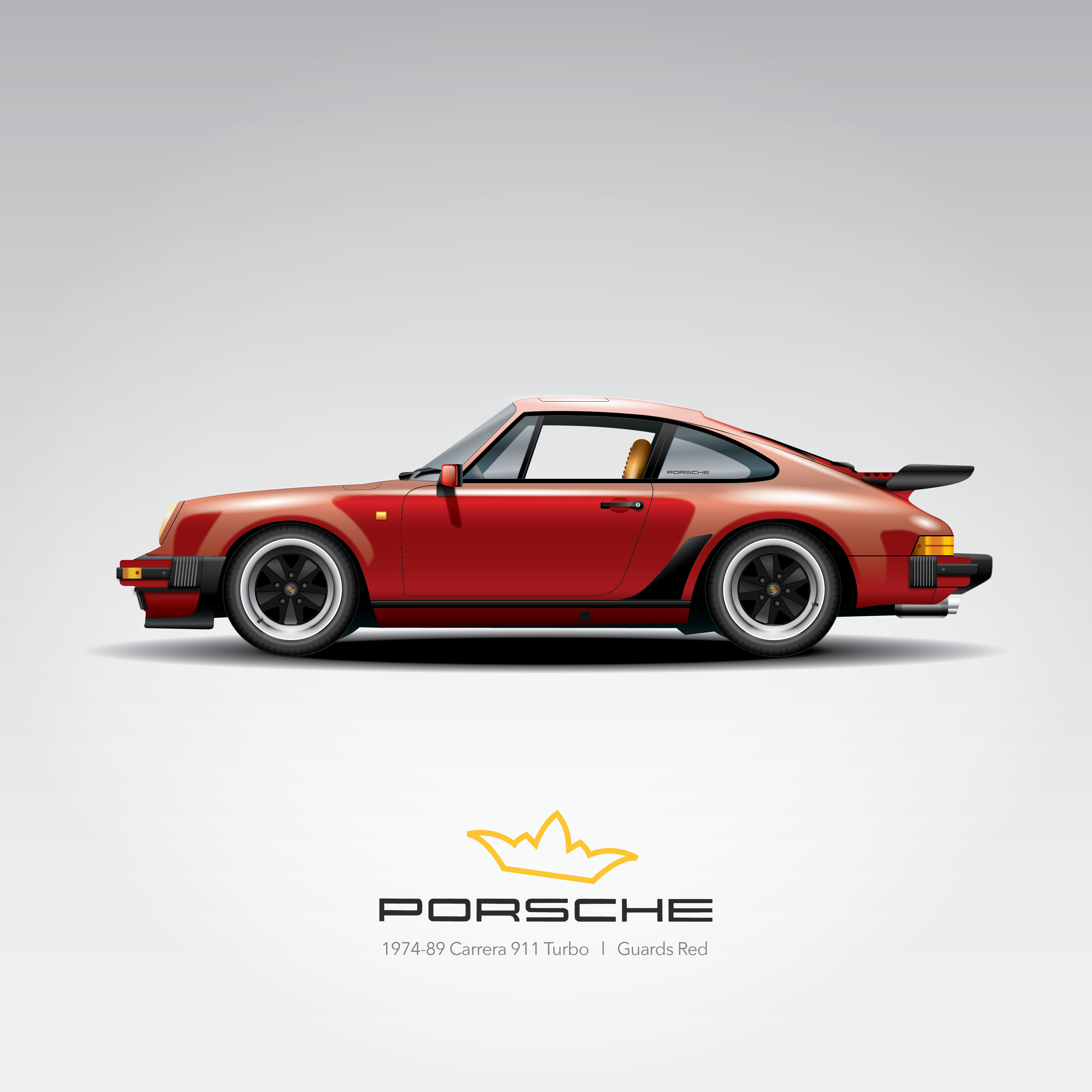 Art Print 1974-89 Porsche 911 l Guards Red – Castillo HD