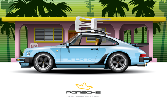 Art Print 1974-89 Porsche 911  l  El Badbo Casita