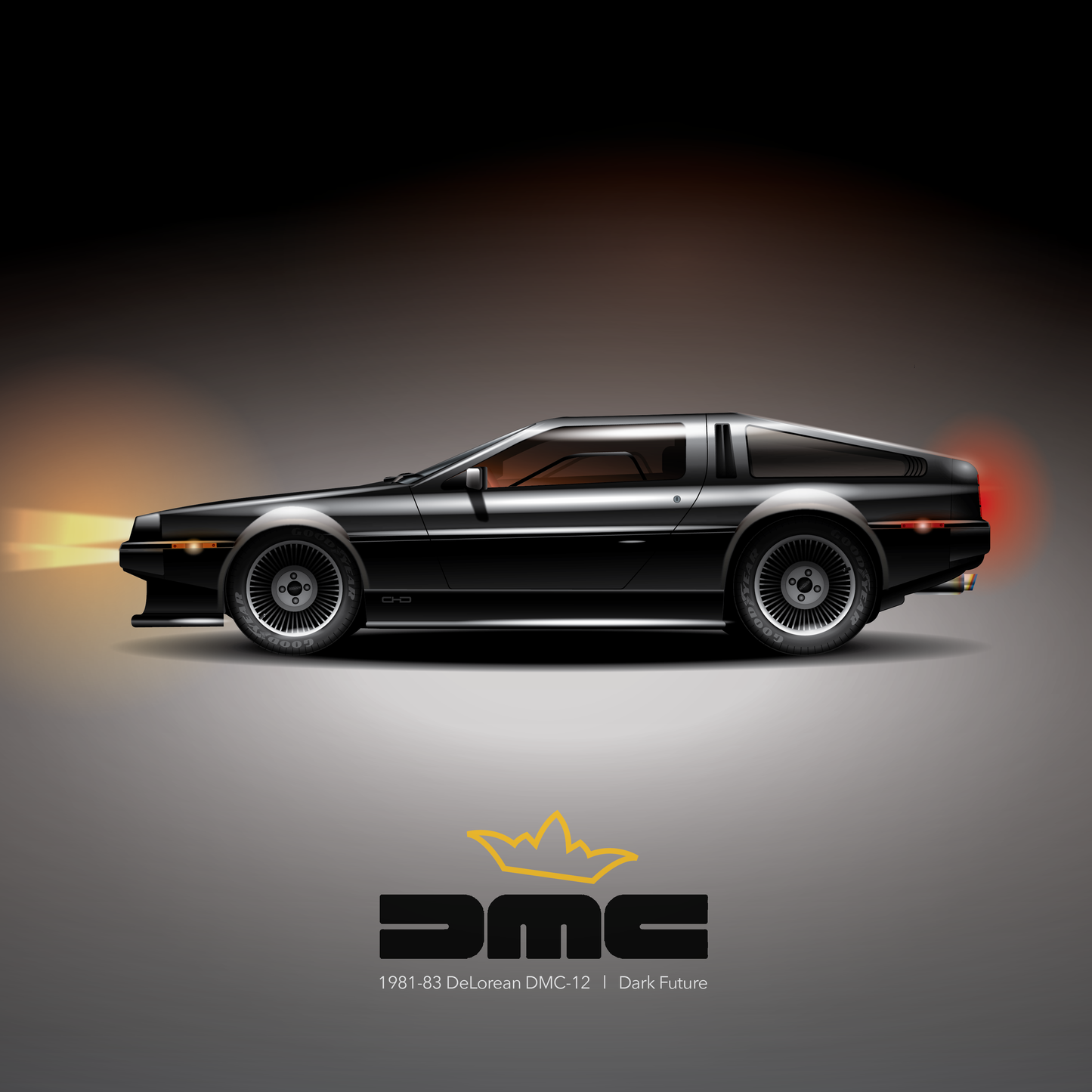 Art Print 1981-83 DeLorean DMC-12  l  Dark Future
