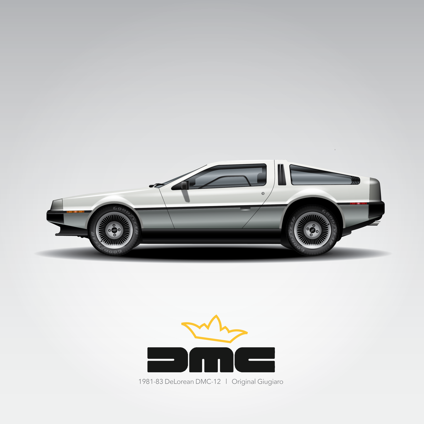 Art Print 1981-83 DeLorean DMC-12  l  Original Giugiaro