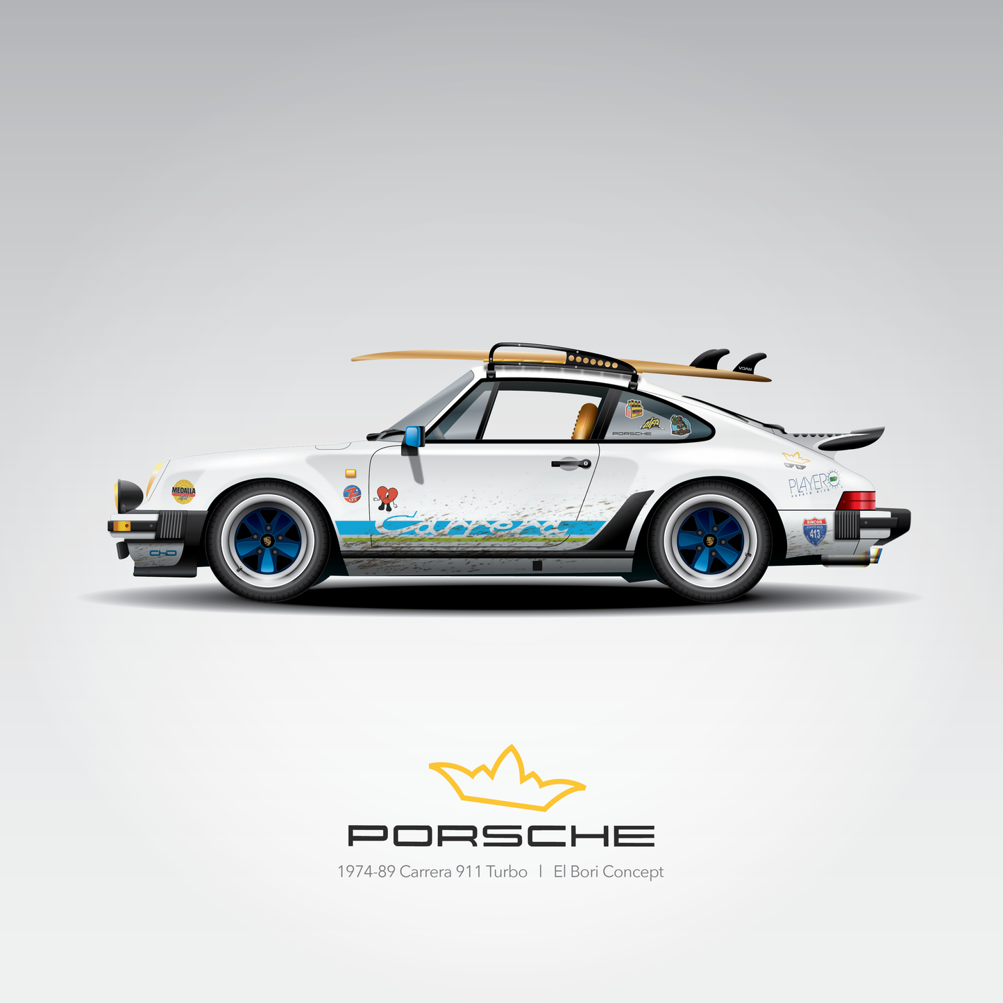 Art Print 1974-89 Porsche 911  l  El Bori