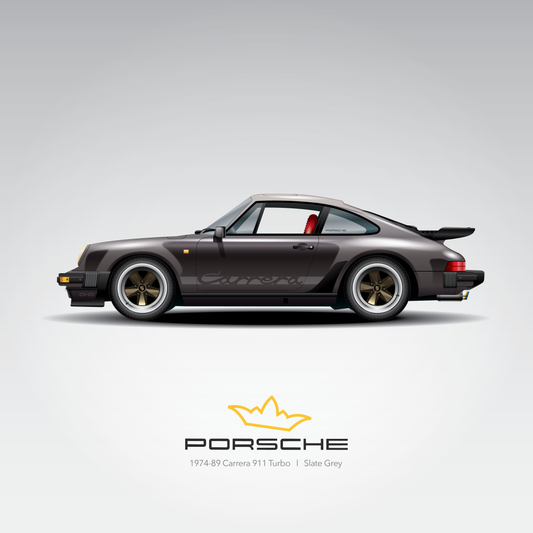 Art Print 1974-89 Porsche 911  l  Slate Grey
