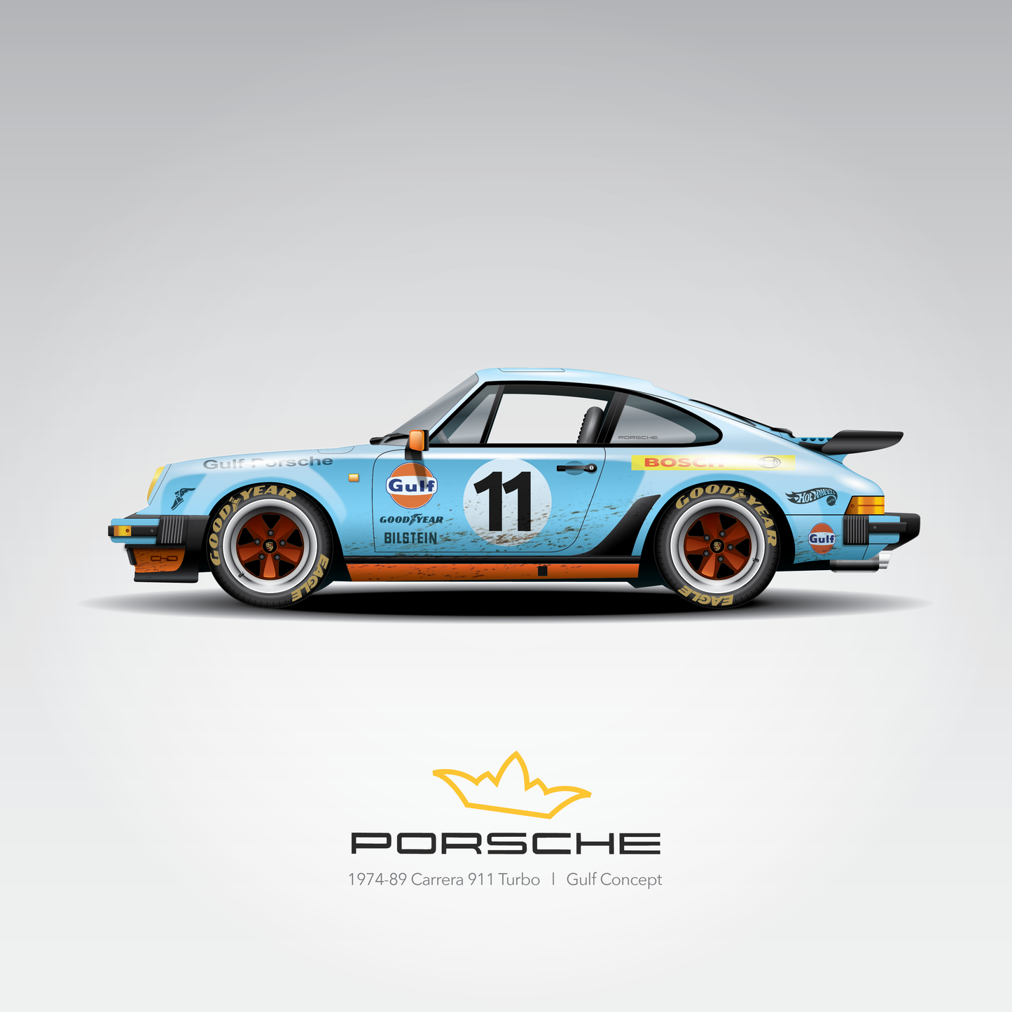 Art Print 1974-89 Porsche 911  l  Gulf