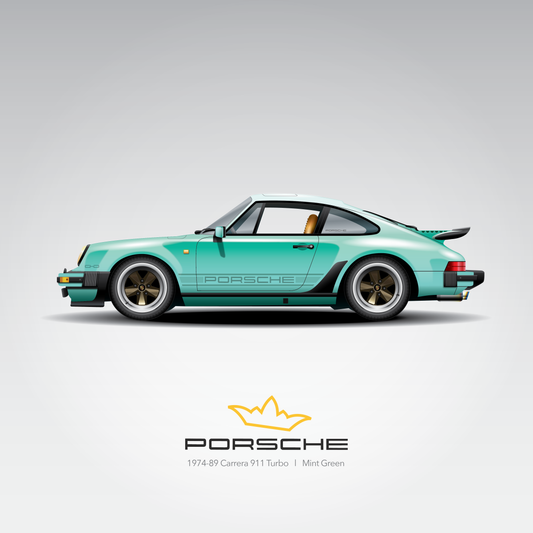 Art Print 1974-89 Porsche 911  l  Mint Green