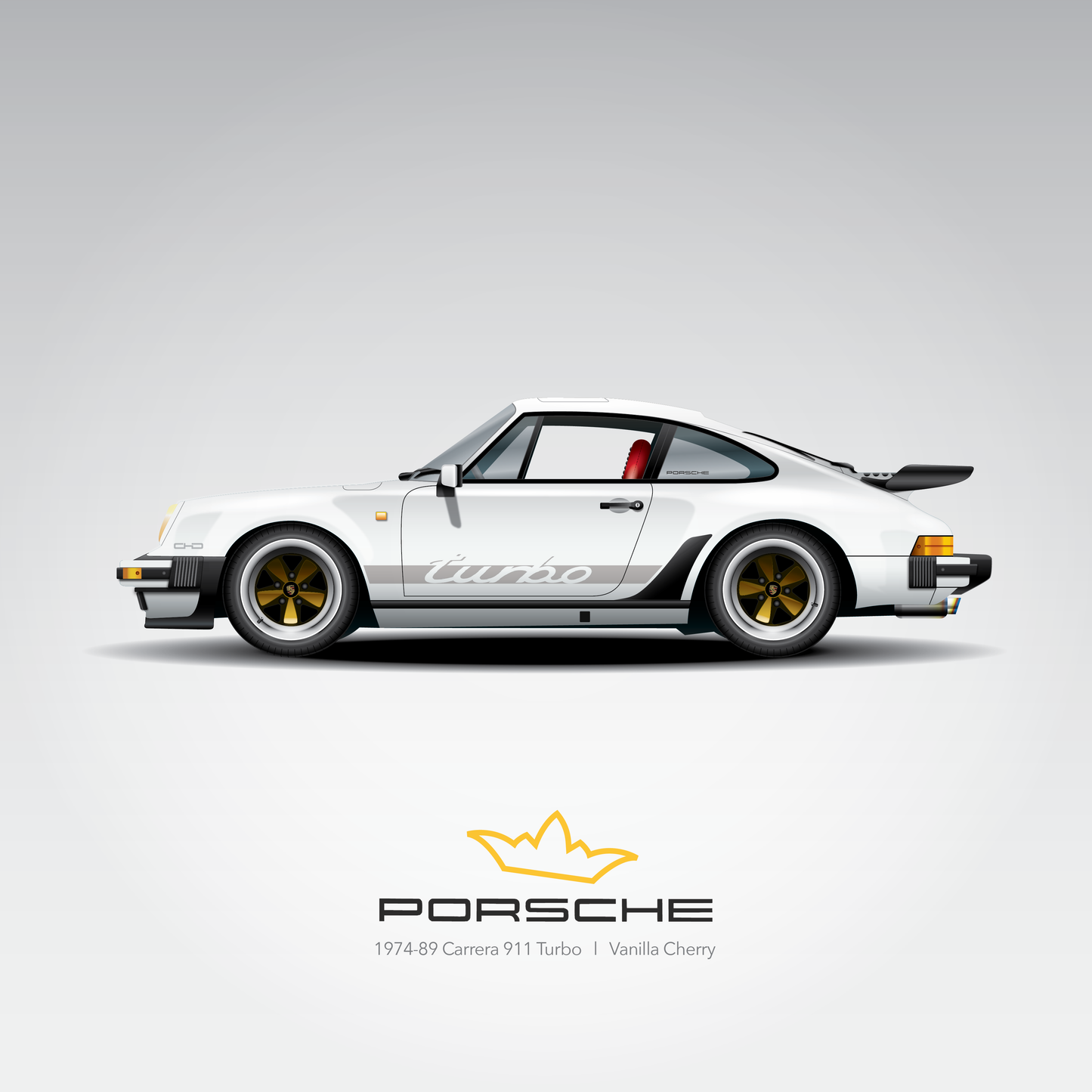 Art Print 1974-89 Porsche 911  l  Vanilla Cherry