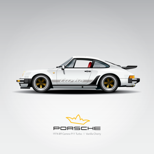 Art Print 1974-89 Porsche 911  l  Vanilla Cherry