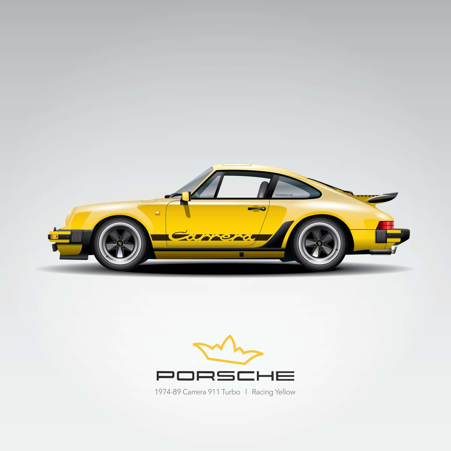 Art Print 1974-89 Porsche 911  l  Racing Yellow